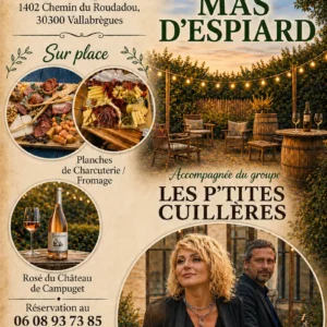 Affiche Soirée Musicale au Mas d’Espiard avec dégustation gourmande