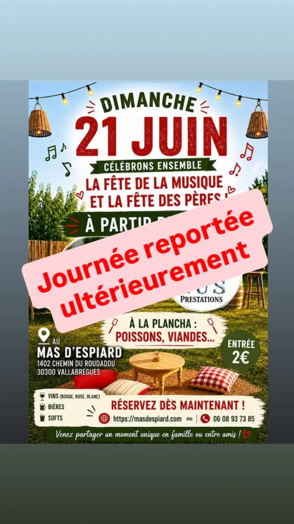 Affiche fête de la musique reportée